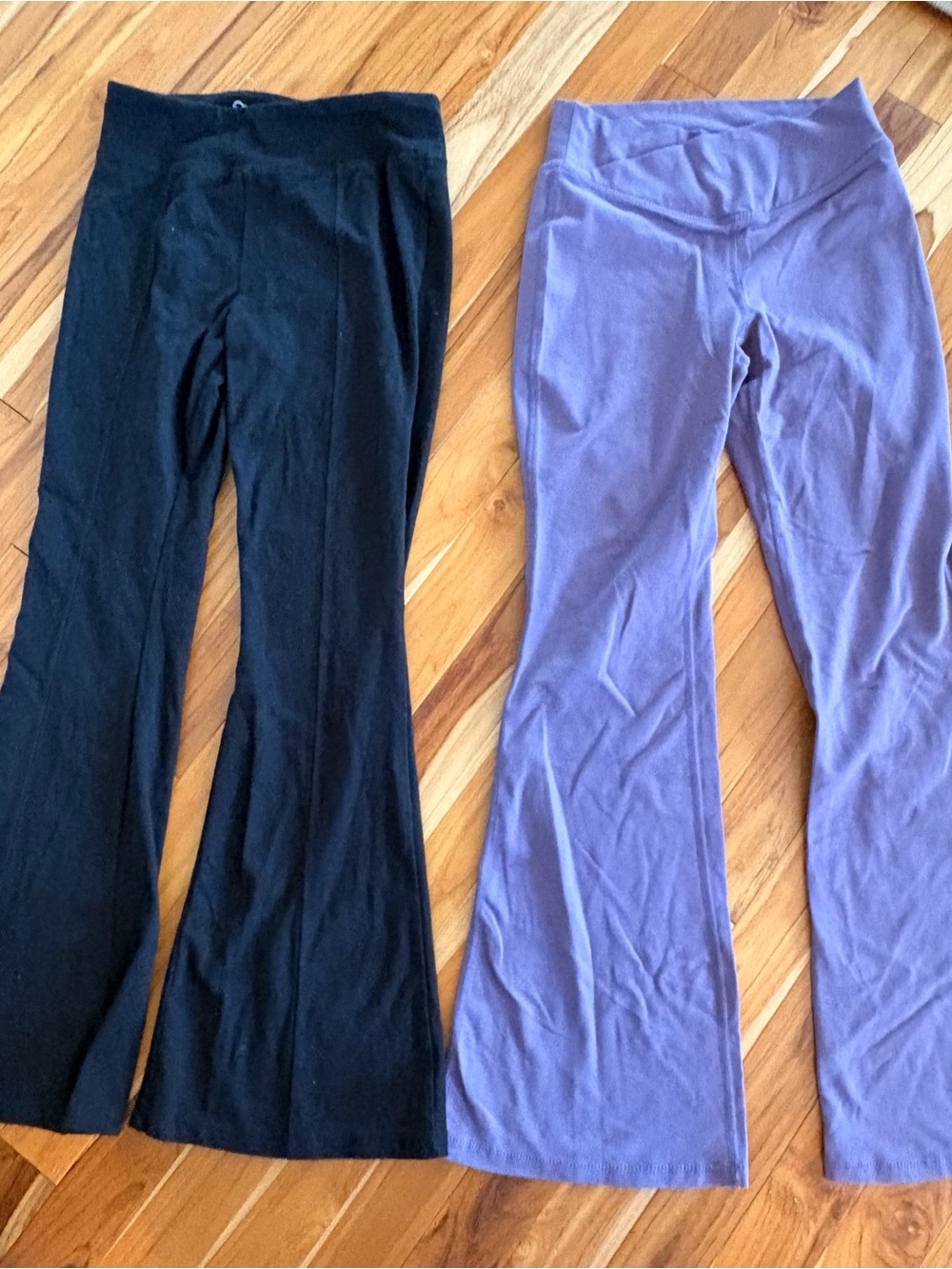 Kids Flared Lounge Pants - Black & Purple